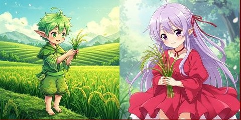 とんでもなく可愛いエルフのパテルとエルフのリベルのアイコン